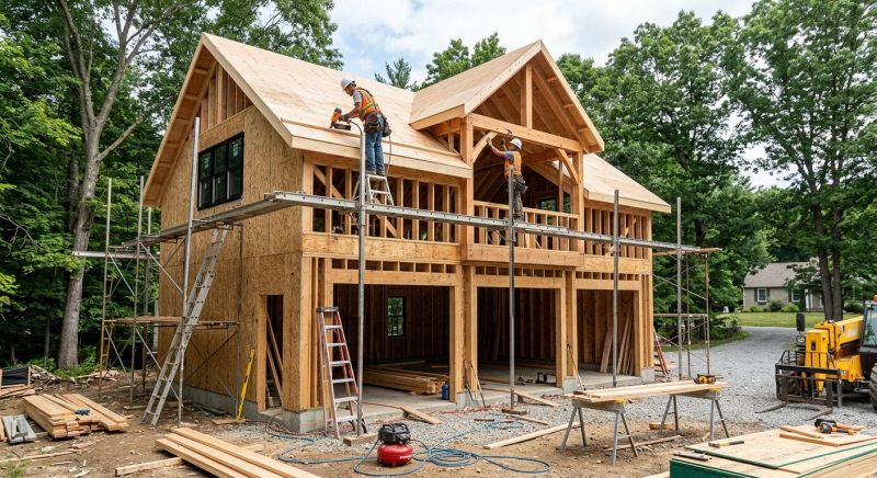 Two Story Garage Construction in Pearland, TX
